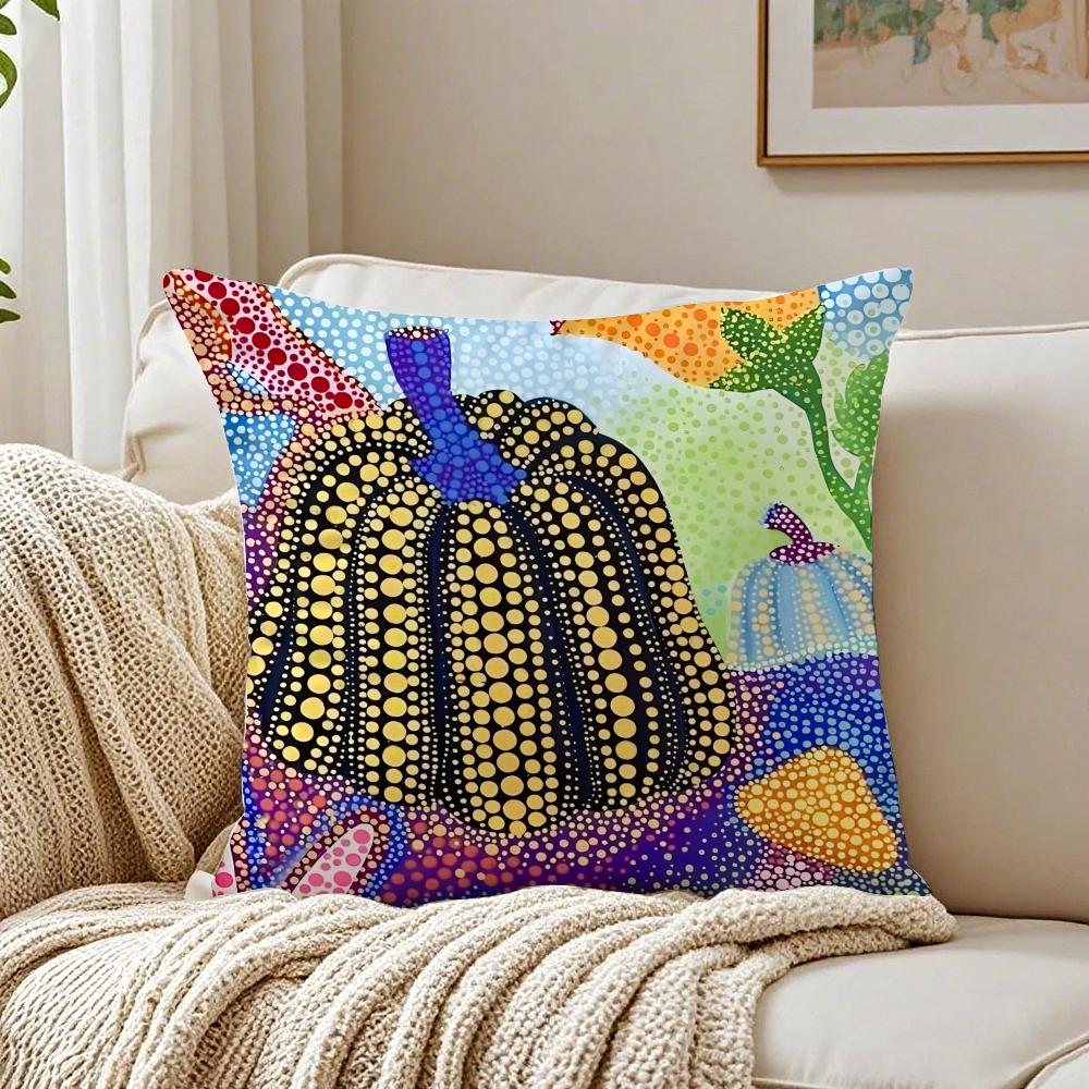 Yayoi Kusama Abstract Art Pumpkin Cushion Cover Linen Pillowcase Soft  for Sofa Bed Home Room Decor