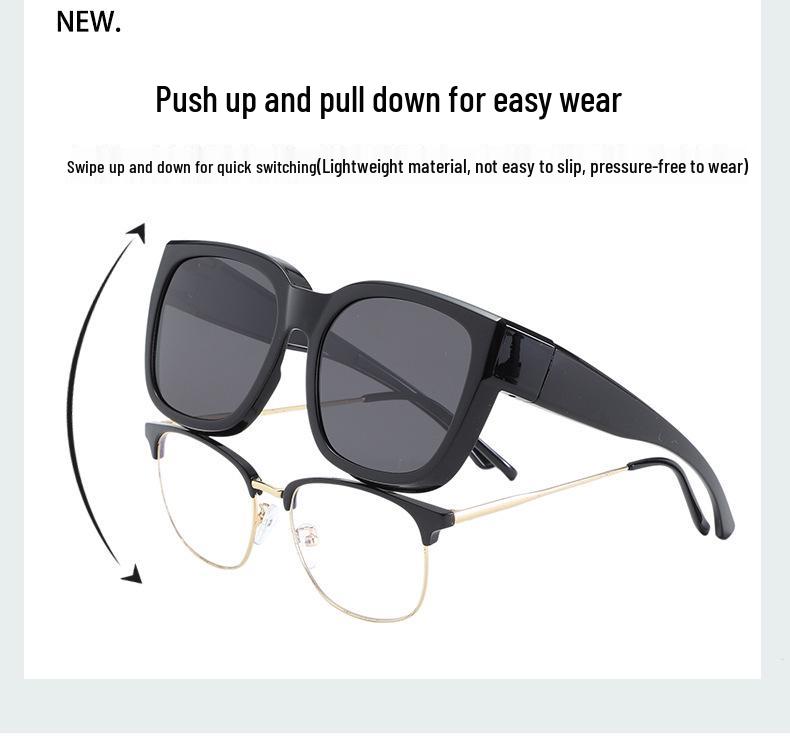TR Polarized Cycling Glasses: Dual-use Myopia Clip-on, Fashionable Photochromic Sunglasses
