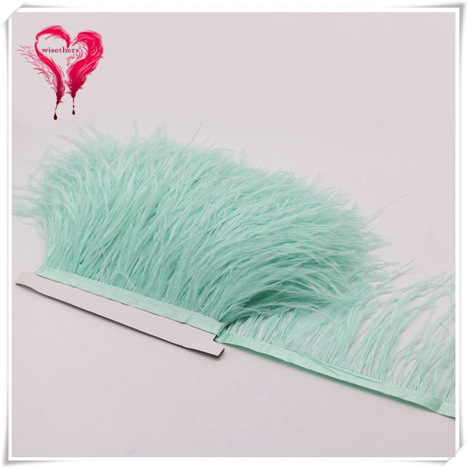 Ostrich Hair Cloth Edge Dress Dress Accessories Skirt Feather Trim With 10-15Cm Tassel