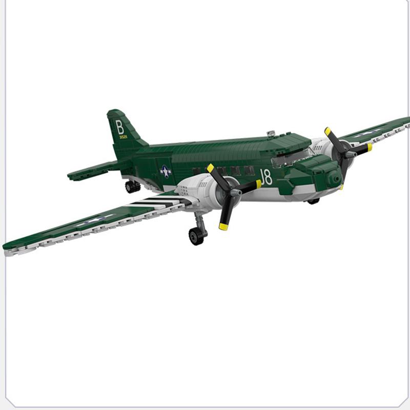 Ovly Douglas C-47 Transport Aircraft Model Building Block Fighter Toy Compatible with Bricks Children's Birthday Gift