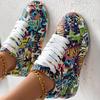 Sportschuhe mit Graffiti-Print für Damen, modische Plateau-Sneaker mit Schnürung und niedrigem Oberteil, lässige Skateschuhe