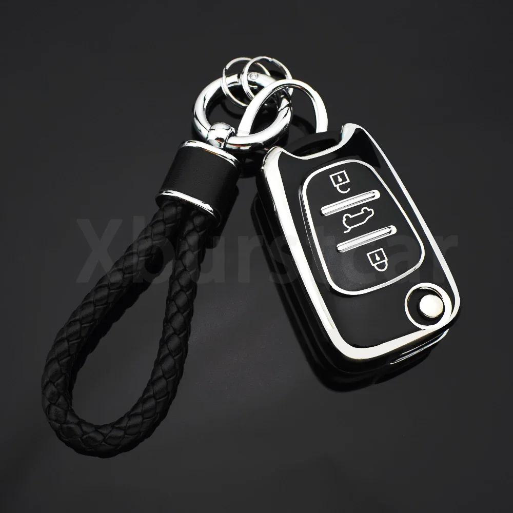 For Hyundai I20 I30 Ix20 Ix35 Elantra Accent Soft Tpu Car Flip Key Case Cover Car Key Protection Shell Auto Interior Accessories