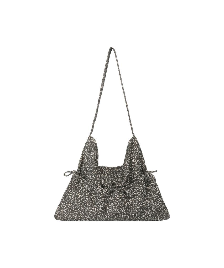 Leathery Shirred Pocket Eco Bag [Charcoal_Fl]