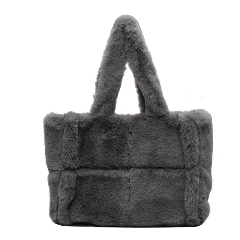 Winter Plush Niche Bags, Premium Versatile Women's Bags, Fashion Trends, Large-capacity Portable Wool Bags