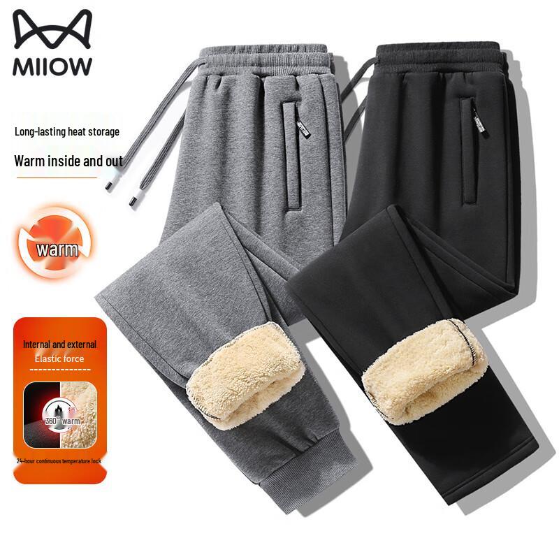 MiiOW Men's Lamb Velvet Lined Winter Warm Pants