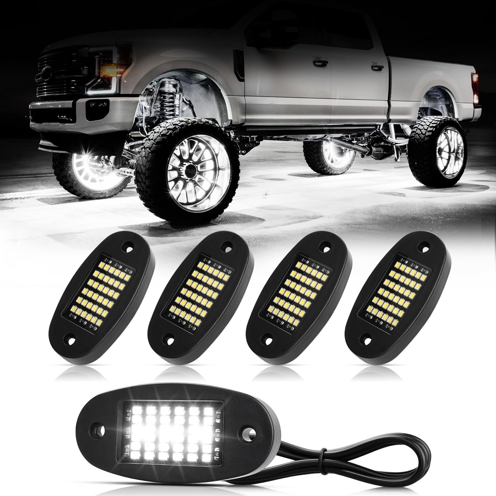 

Hovano 4 Пода Белый Камень Свет 6000K Чистый Белый 36 Светодиодов SMD Чип Супер 4 Pods белый