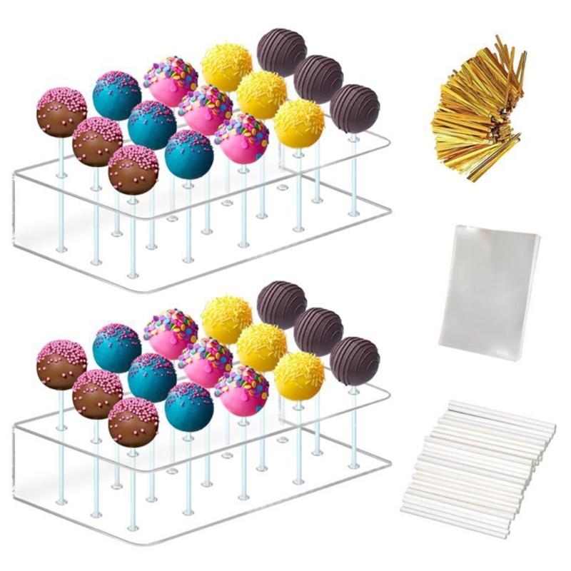 Food Grade Acrylic Lollipop Holders For Party Decorations Removable Base Stable Structure 15 Holes Complete Cake Lollipop Set