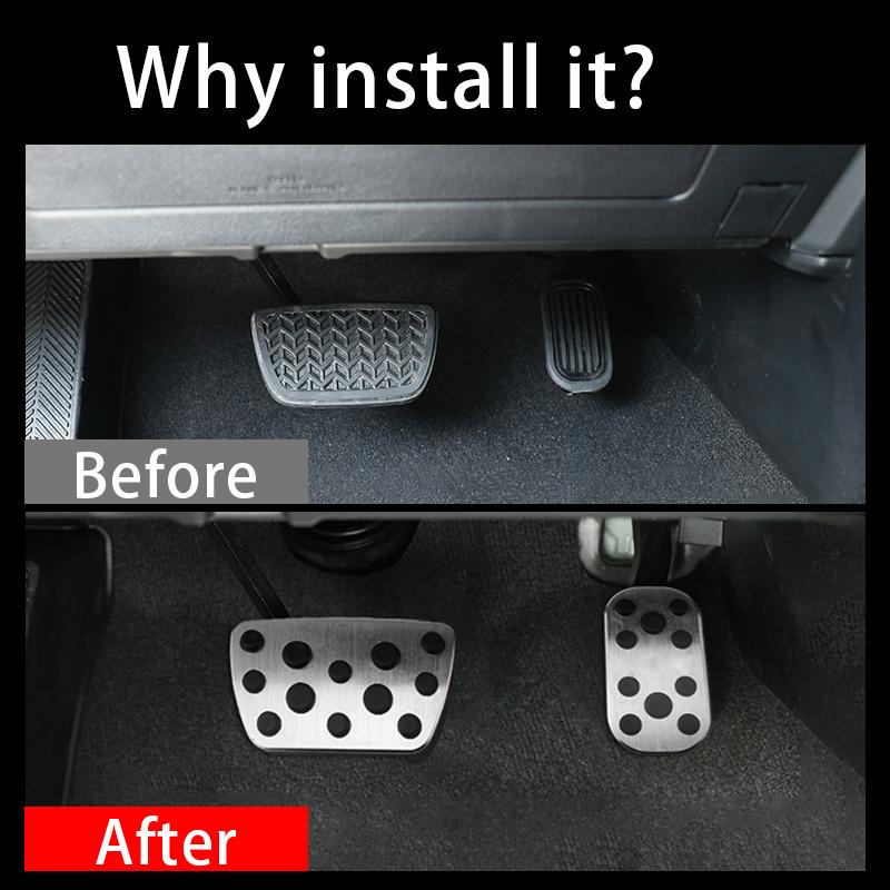 For Toyota Land Cruiser Prado FJ 150 2010-2018   Aluminum Car Foot Pedal Cover Accelerator Brake Footrest Pad
