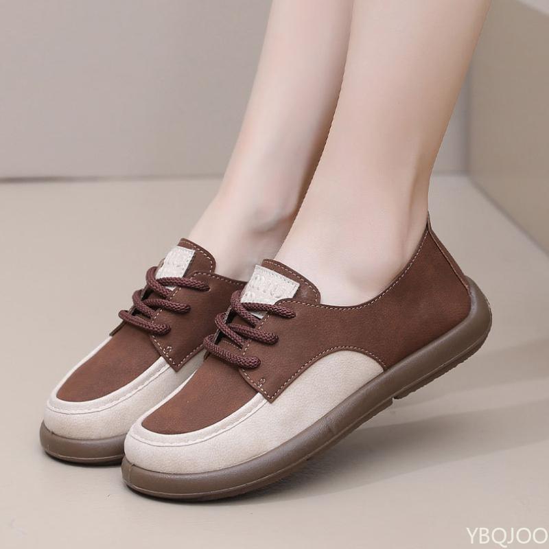 2025 New Women's Shoes Color Blocking Versatile Casual Breathable Women's Shoes Soft Sole Wear-resistant Anti Slip Single Shoe