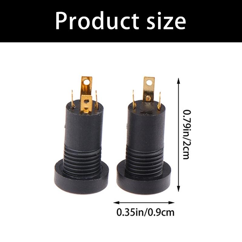392A 3.5Mm Female Music Video Jacks Socket with Threaded Nut Design Flame Retardant Shell For Secure Installation 5Pcs