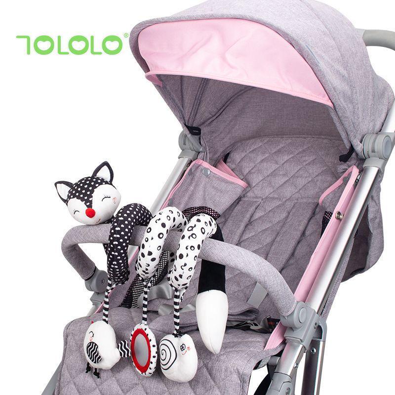 Newborn Black and White Visual Training Crib Hanging Plush Toy for Soothing Babies