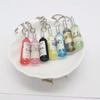 Cute Novelty Resin Beer Wine Bottle Keychain Assorted Color for Women Men Car Bag Keyring Pendant Accessions Wedding Party Gift