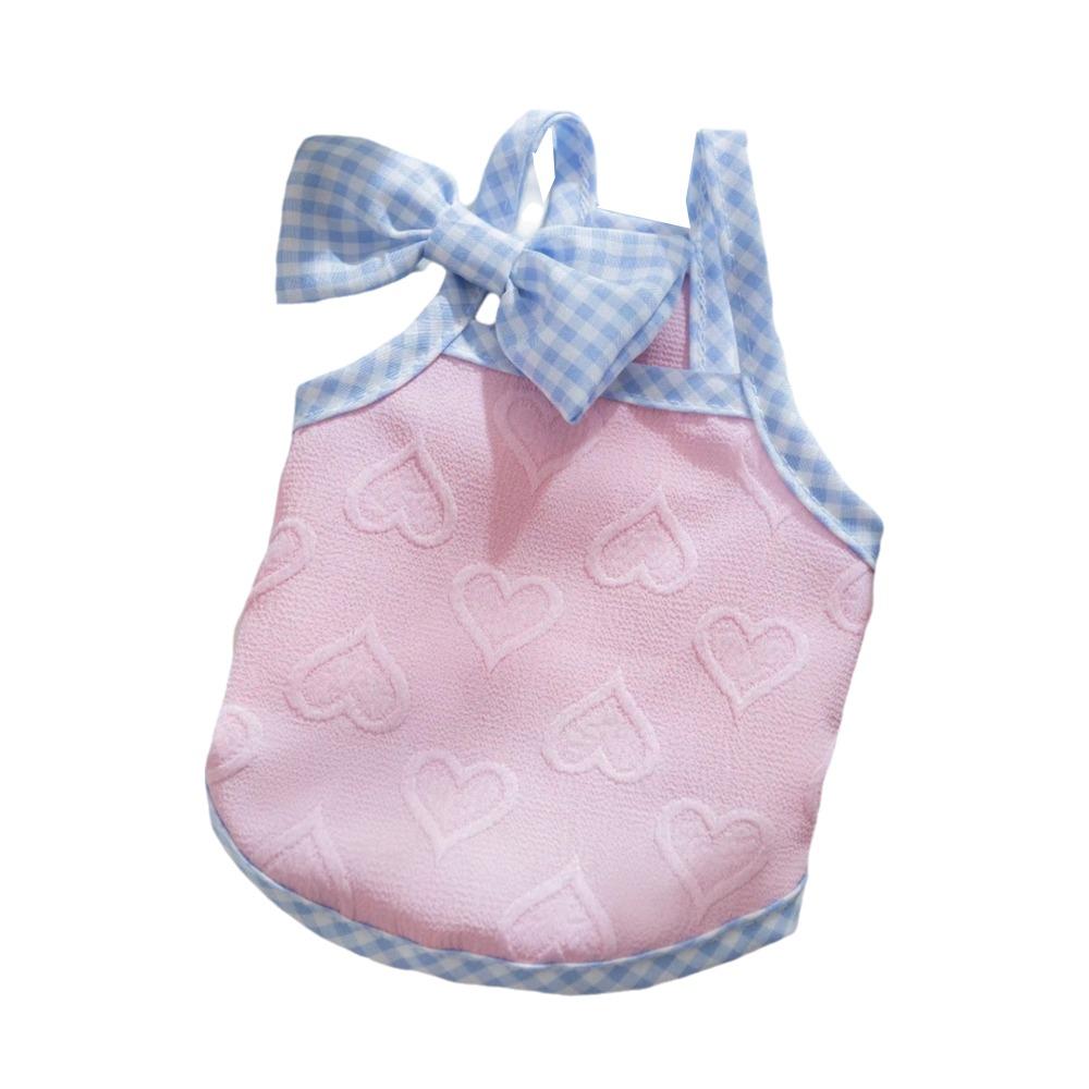 Breathable Summer Puppy Clothes Bow Clip Dog Clothing with Bow Clip Cute Dog Vest Girls Pet