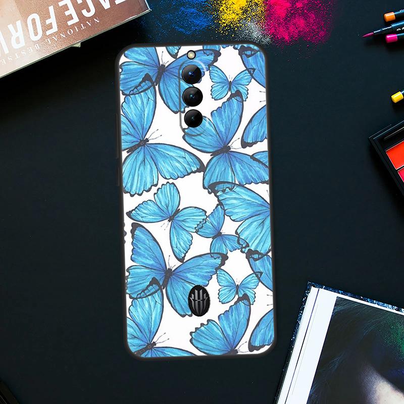 Blue Butterflies Nursery Case For ZTE Nubia Red Magic 8 8S Pro Plus RedMagic 9 Pro Plus 6 7 6S 7S Pro 5S 6R 5G Cover