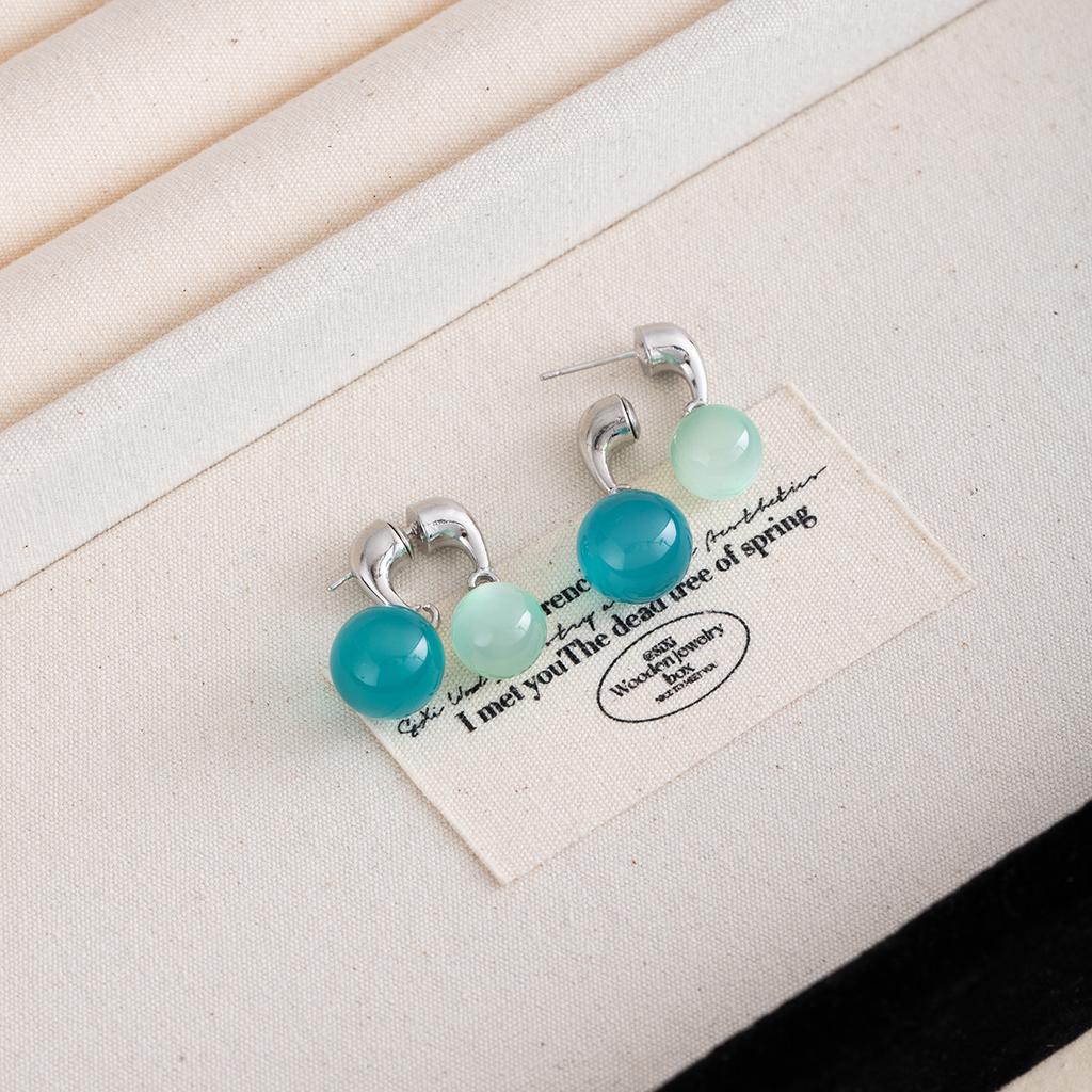 Vorder- und Hinterkugelohrstecker, Einzigartige High-End Light Luxury Ohrstecker, Nischenmode Frische und Super Feenhafte Ohrringe für Damen