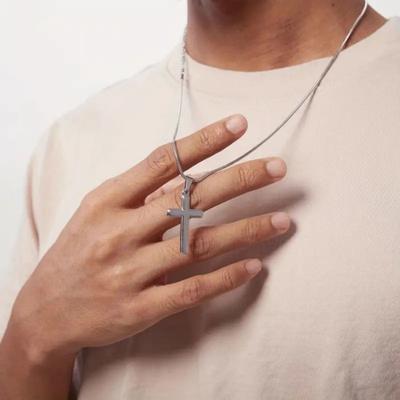 Men Necklace with Card And Box Pendant Thick Chain Stainless Steel Neck