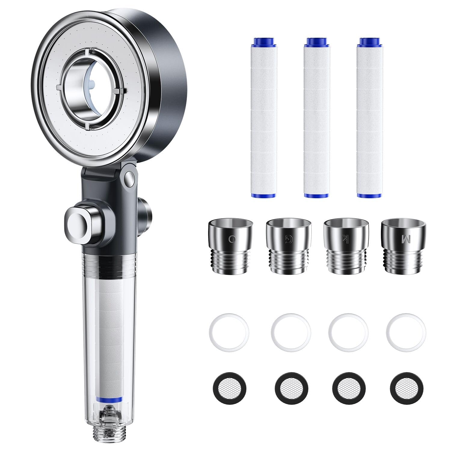 

Bubble Shower Head Chlorine Removal Water High Water Water Water 3 Heat Pore 4 Adapters Disassembles for Easy Includes 3 Chlorine Removal No Tools