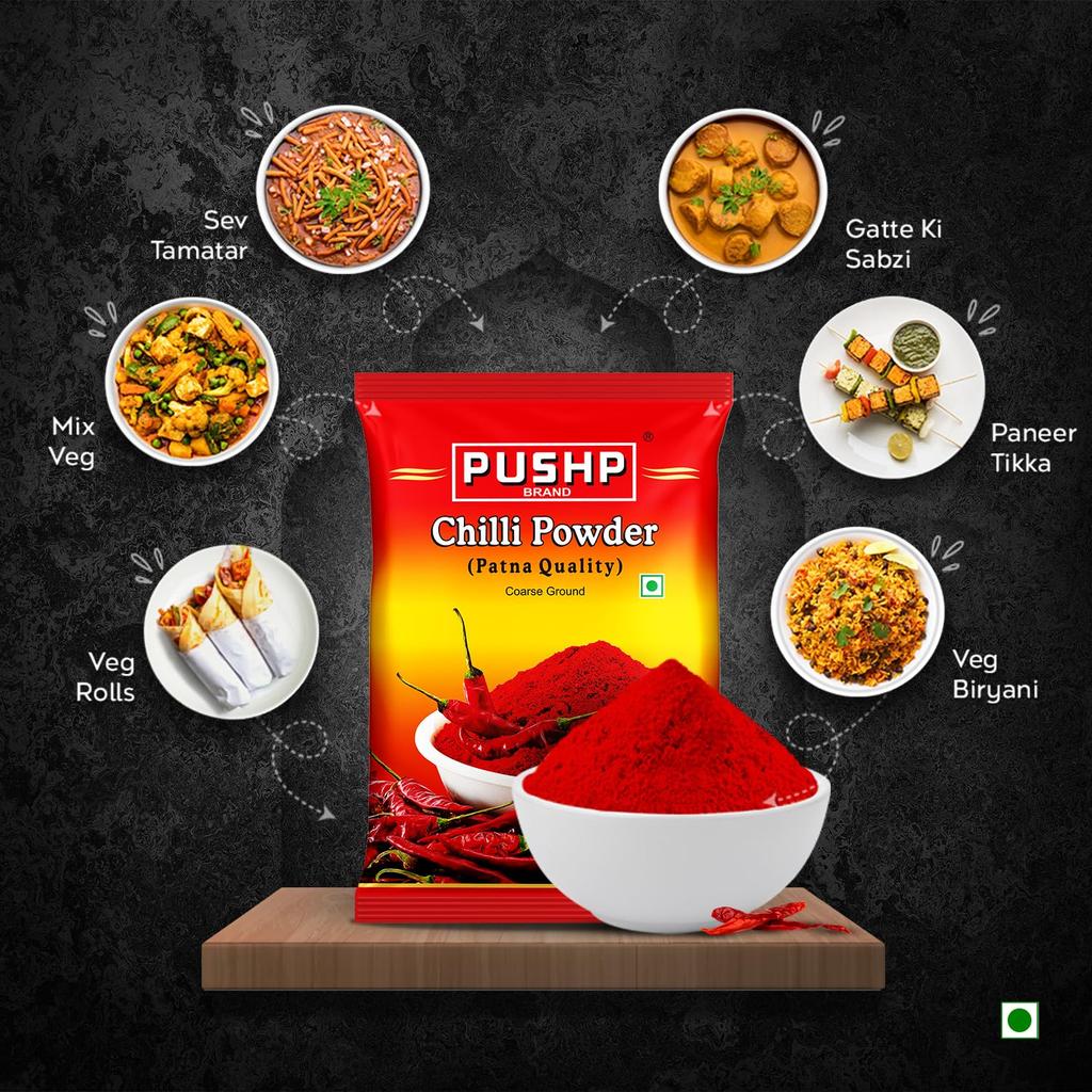 Pushp Brand Chilli Powder 200g Pack Of 2 Neutral Spicy Red Chilli Powder Essential Indian Spice For Flavorful Cooking