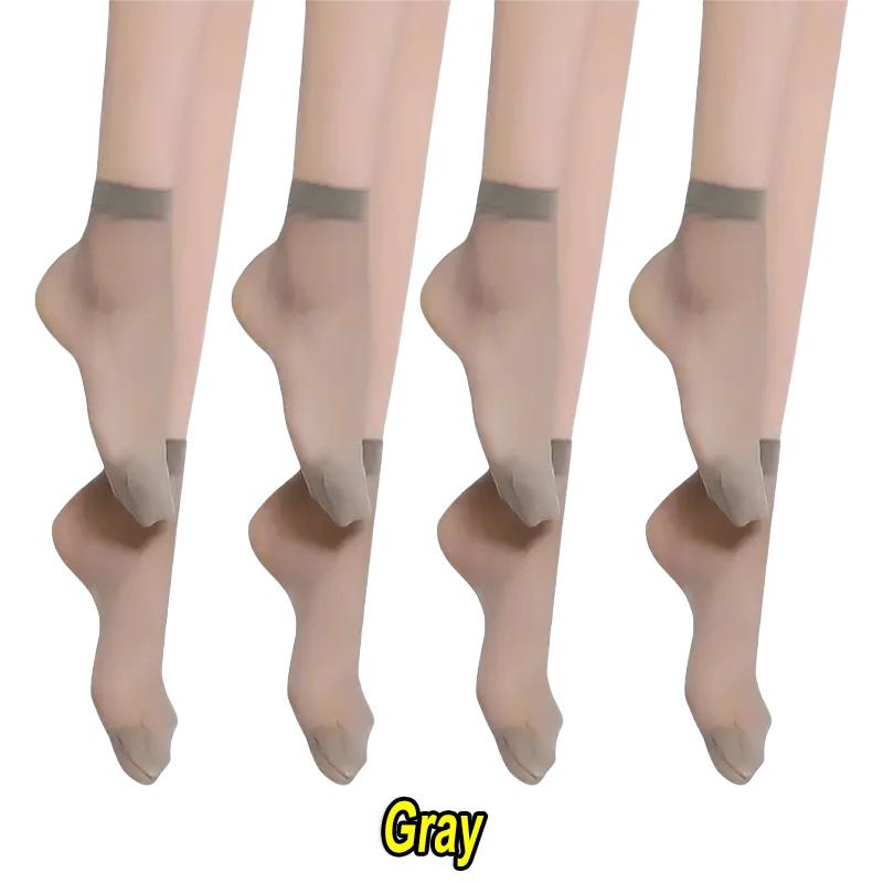 

5/20Pairs Women Socks Soft Socks Woman Summer Ultrathin Silk Breathable Sock Casual Lightweight Female Transparent Boat Socks 5pairs сірий колір