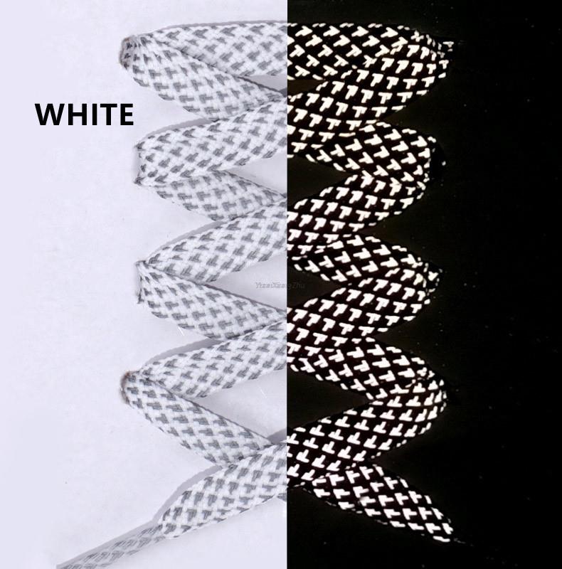 1 para odblaskowych sznurowadeł płaskie sznurowadła do sneakersów kolorowe odblaskowe sznurowadła świetlne sznurowadła 100/120/140/160CM sznurki