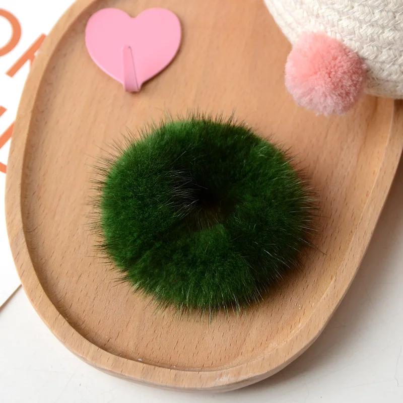 Haarband 100% Echtes Nerzhaar Seil Haargummi Seil Pferdeschwanz Schwanz Streifen Handgelenkband Vintage Elastisch Kopfschmuck Haarband