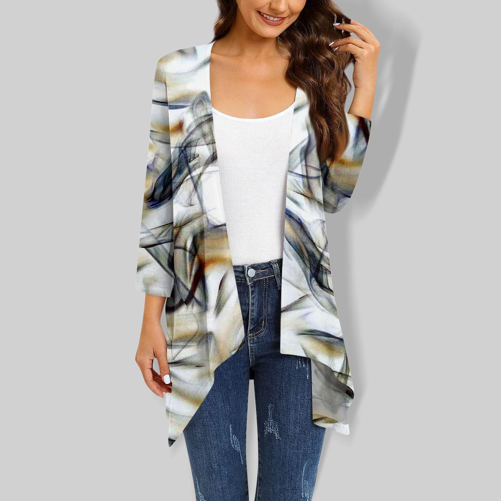 

Женский топ с рукавом 3/4 в стиле ретро, ​​легкая куртка-кардиган с карманом XXXXL серый