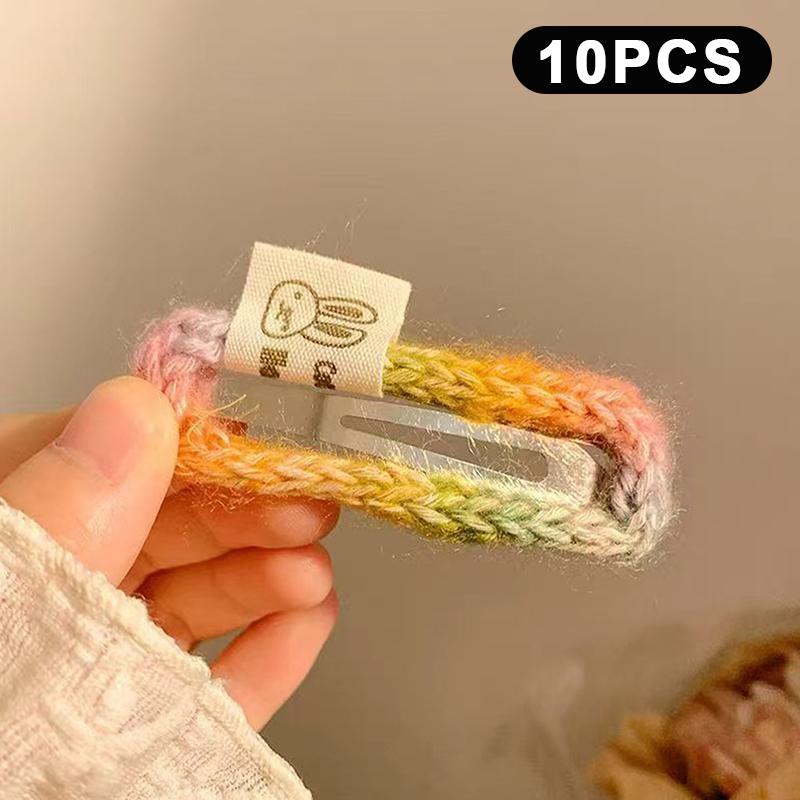 10Pcs Winter Plush Y2K Star Bb Hair Clips For Women Hairpins Cute Fluffy Side Bangs Clips Headdress Hair Accessories
