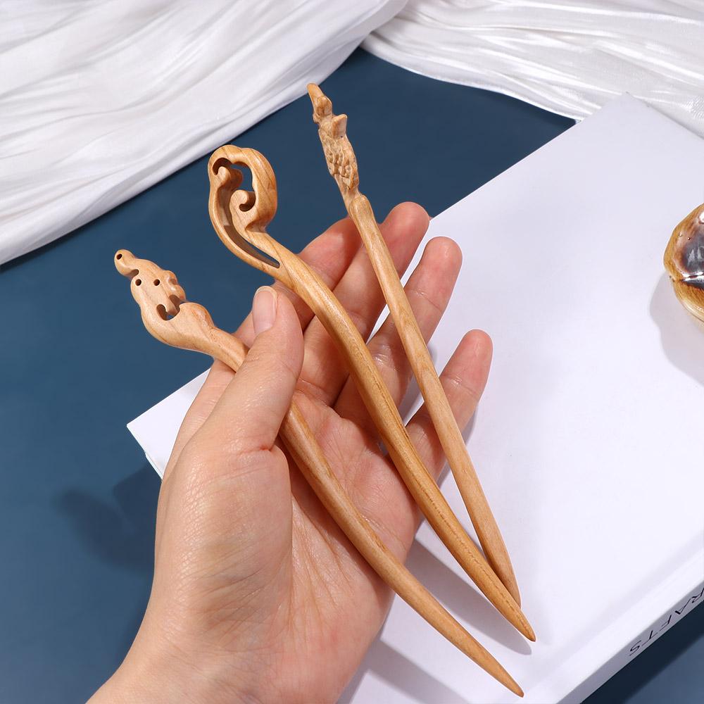 Wave Shape Hair Sticks Korean Hair Clip Wooden Hair Sticks Chinese Hair Fork Women Hanfu Hairpins