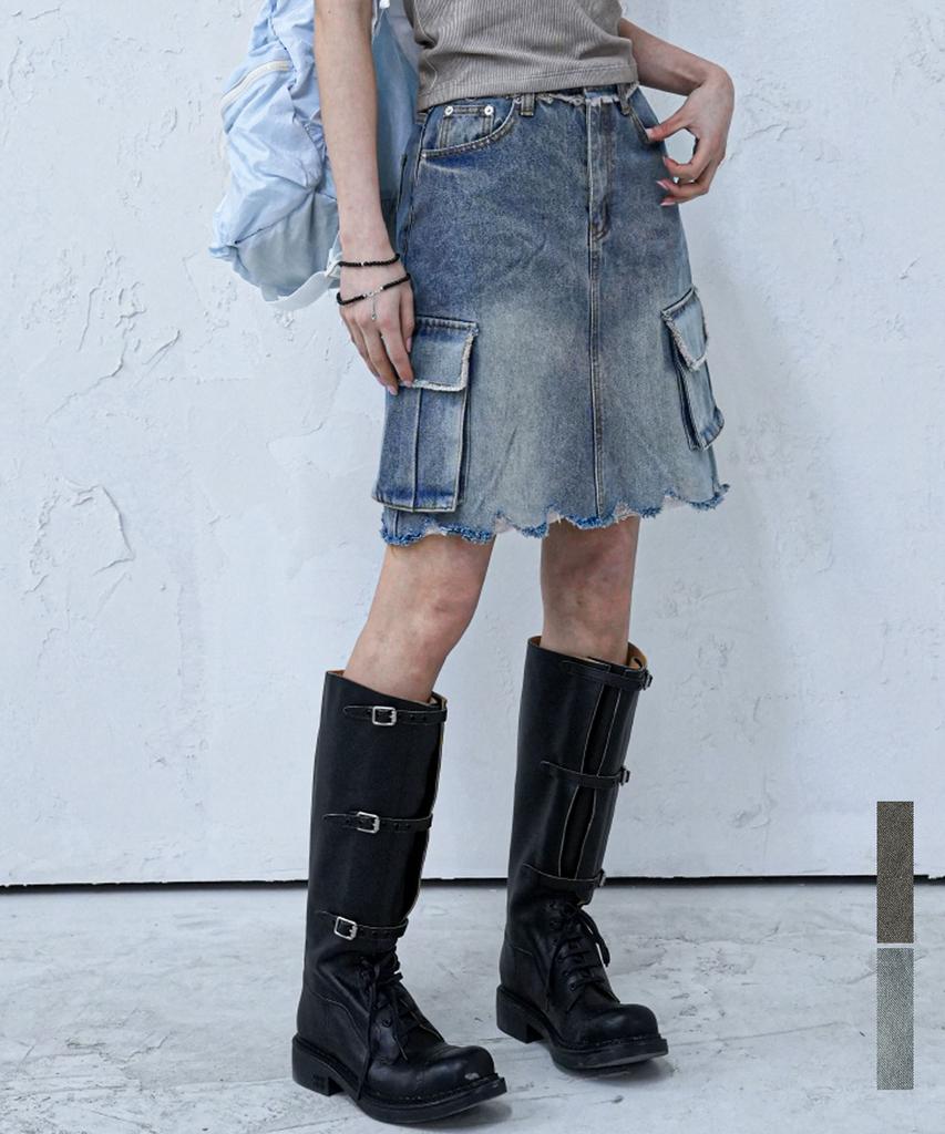 AVANDRESS Harper Tassel Denim Short Skirt - 2Col