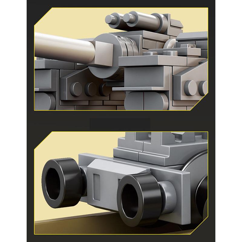 628PCS WW2 Dora 800mm Eisenbahngeschütz Militärkanone MOC Bausteine Steine Modell Armeewaffe Panzer Kinderspielzeug Erwachsener Kinder Junge Weihnachtsgeschenk