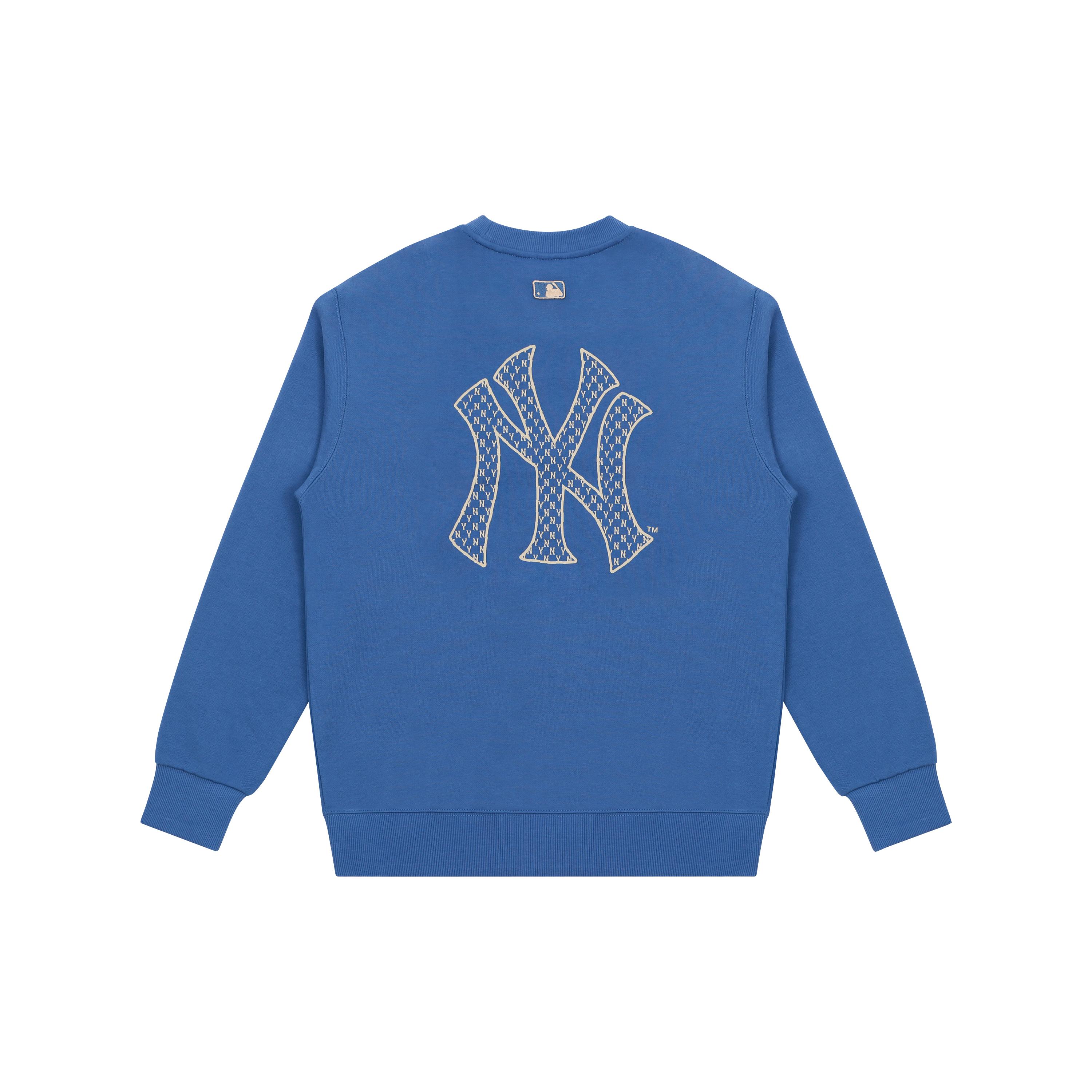 MLB Old Flower Sweatshirts Unisex Blue Crew Neck Moderate Regular 3AMTM0114-50BLD S