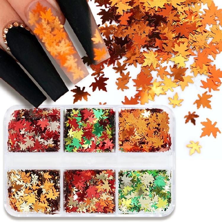 Sequins Fall Leaves Holographic Flakes Manicure Body Sequins Foil Ornaments