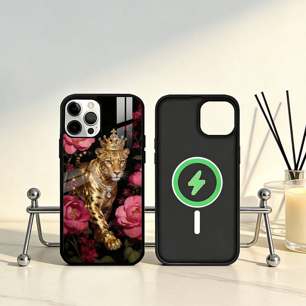 Fashion Leopard Print Phone Case For iPhone17,16,15,14,13,12,11 Plus,Pro Max Magnetic For Magsafe Wireless Charging iPhone17Promax
