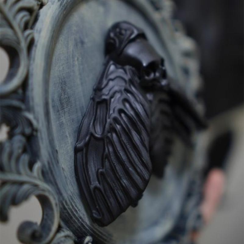 Gothic Art Resin Animal Head Wall Decor Baroque Style Wall Hangings Frame Vintage Bat Wall Sculpture Home Decor Gothic Statue