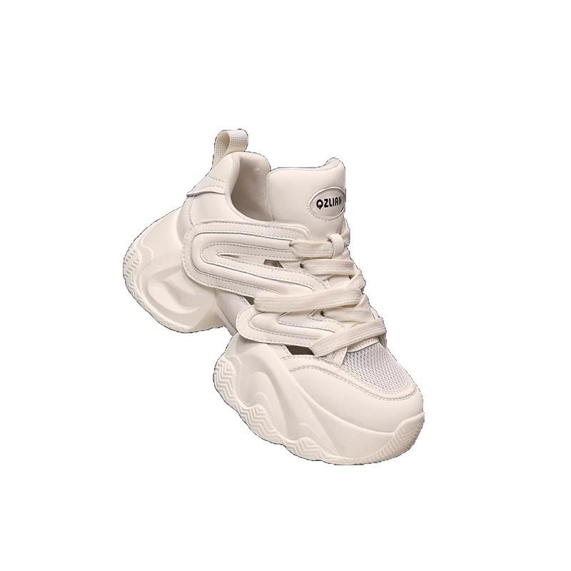 Women's Yellow Platform Sneakers Chunky Women Thick Sole Sports Shoes Breathable Casual Shoes Mesh Walking Shoes Ladies Sneakers