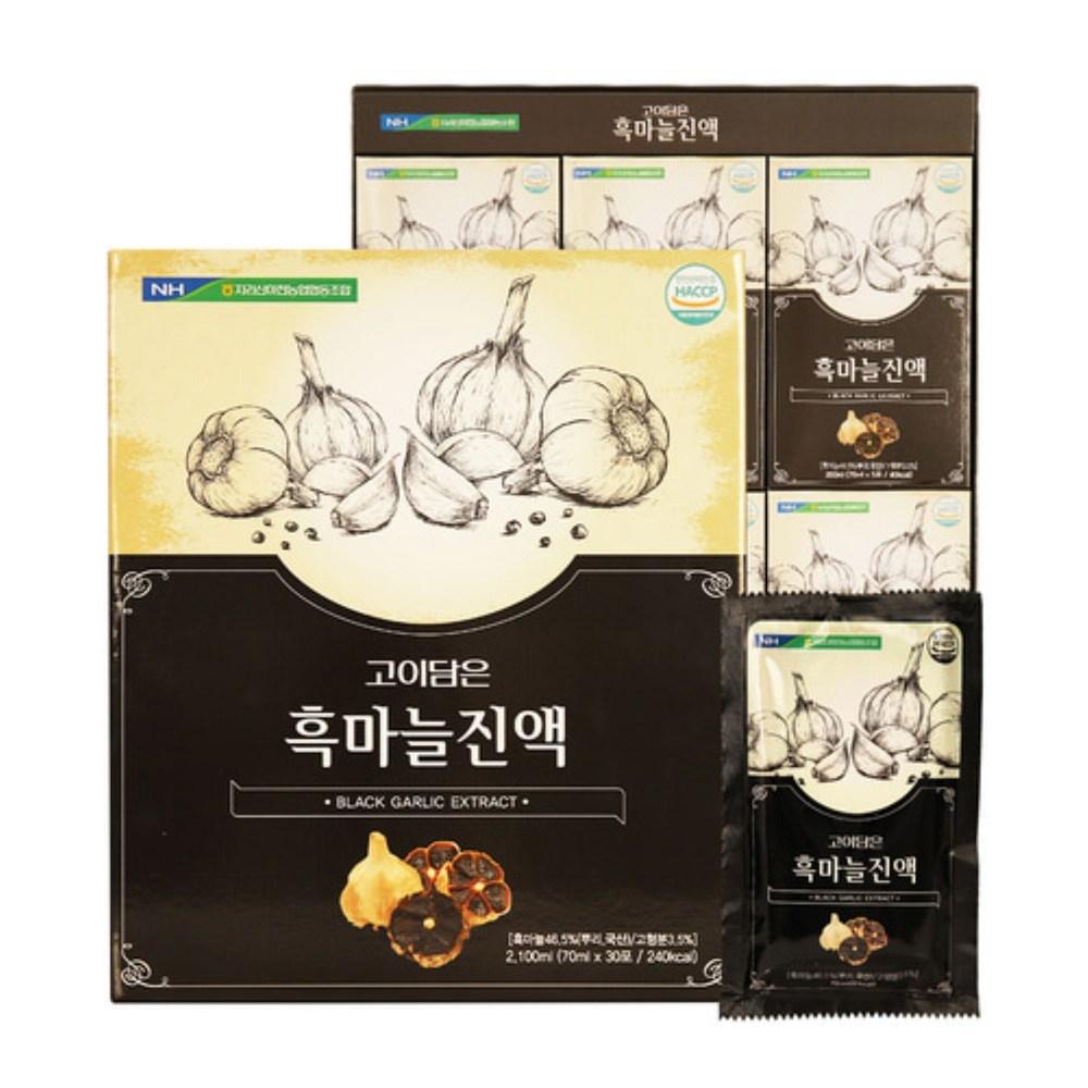 Drinkable Korean Black Garlic Extract, Jirisan Tonic, Sore Throat, Immunity, Black Ginger 70ml, 30 Pcs