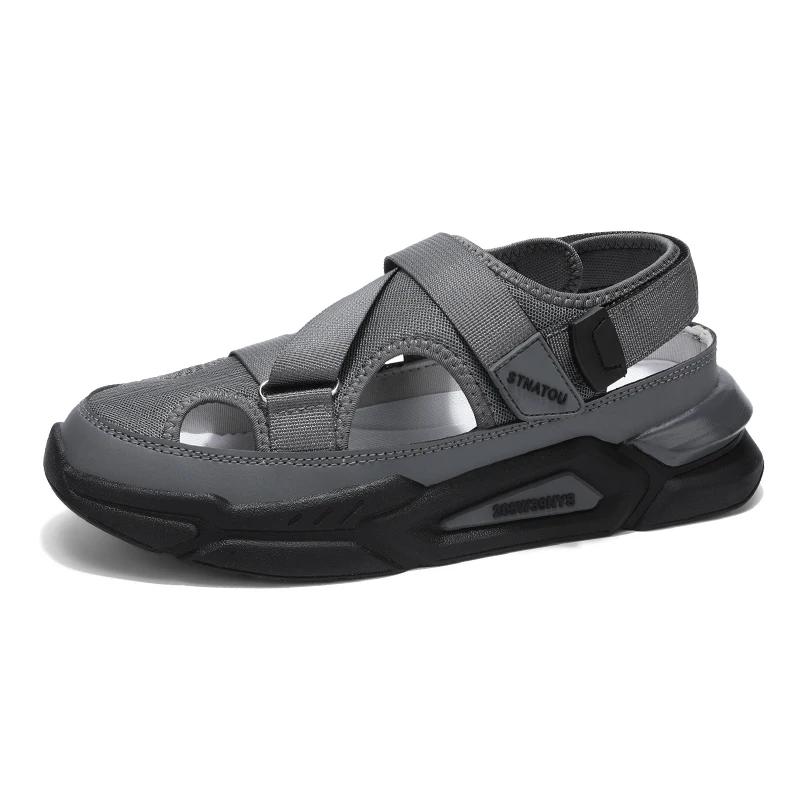 BKQU Fashion Designer Men's Sandals Breathable Casual Shoes for Men Outdoor Non Slip Beach Sandals  New Male Platform