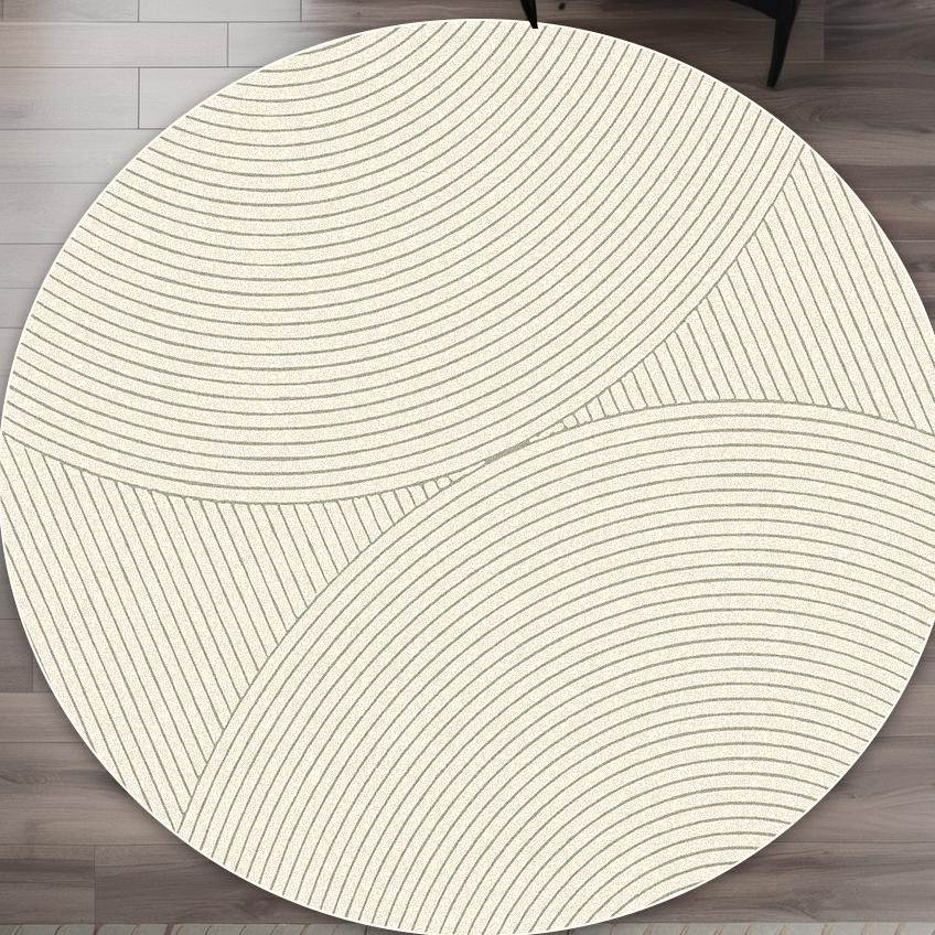 Einfacher Stil Runder Teppich Wohnzimmer Streifen Dekoration Waschbar Große Größe Teppich Badezimmer Garderobe Rutschfest Kurzer Samt Bodenmatte