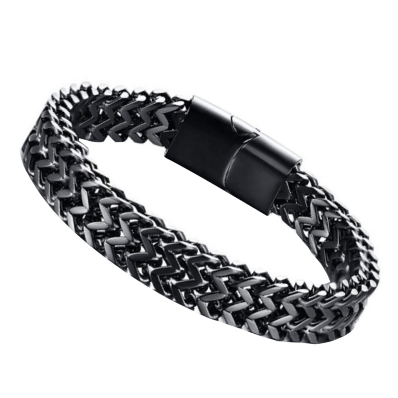 

Men s Bracelet 21cm Black Fashion Punk Style Men s Magnetic Clasp Alloy Bracelet Decoration