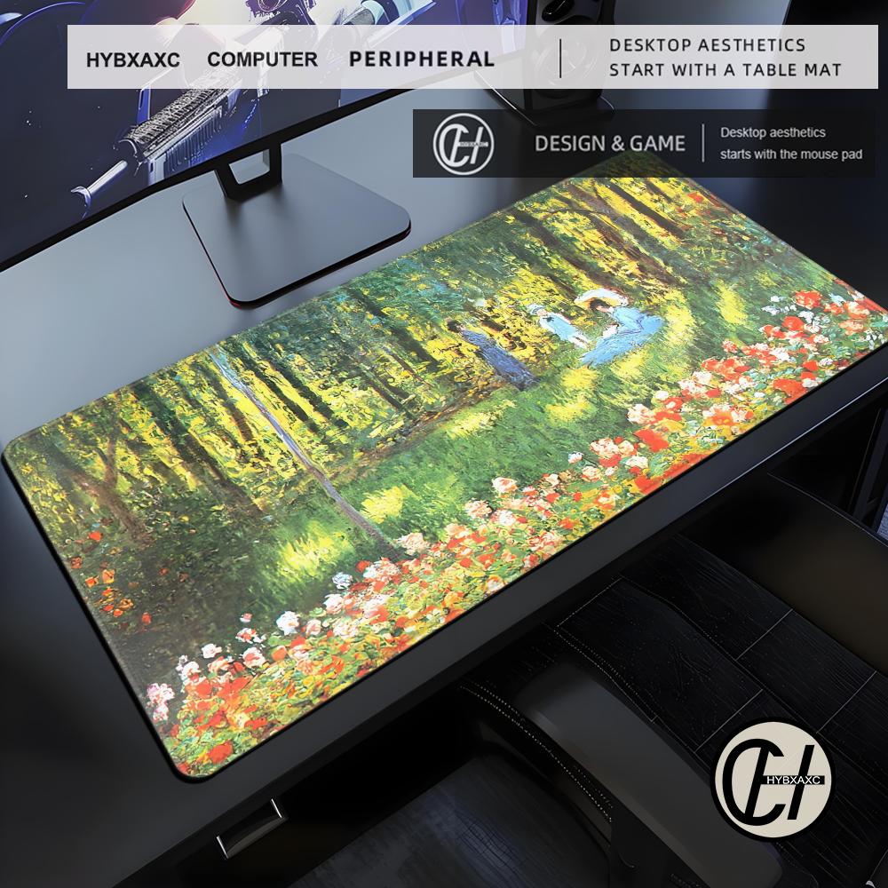 Monet Oil Painting Mouse Pad Gaming XL Large Computer HD Mousepad XXL Playmat Carpet Natural Rubber Office Mouse Mats Table Mat