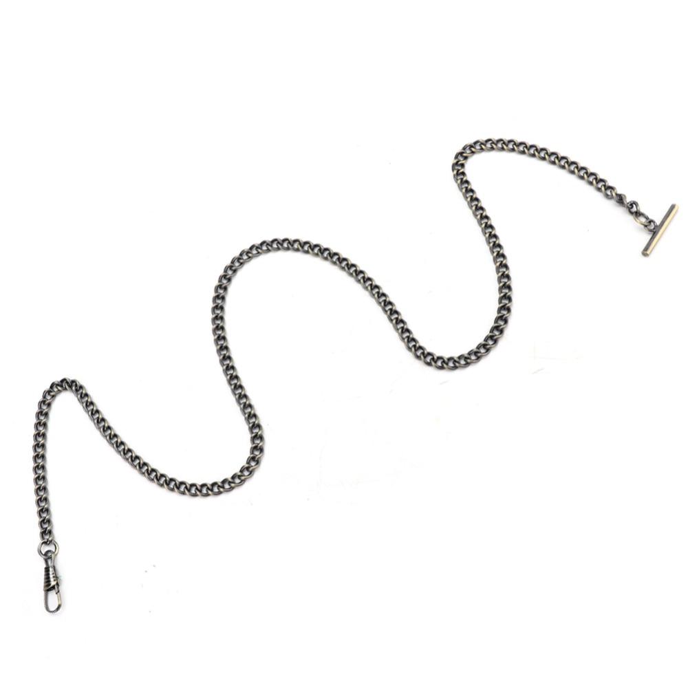 65cm Length Pocket Watch Chain Silver Plated Gold Plated Watch Chain Metal Material T-Bar Design T-Bar Chain Pendant Holder бронзовый