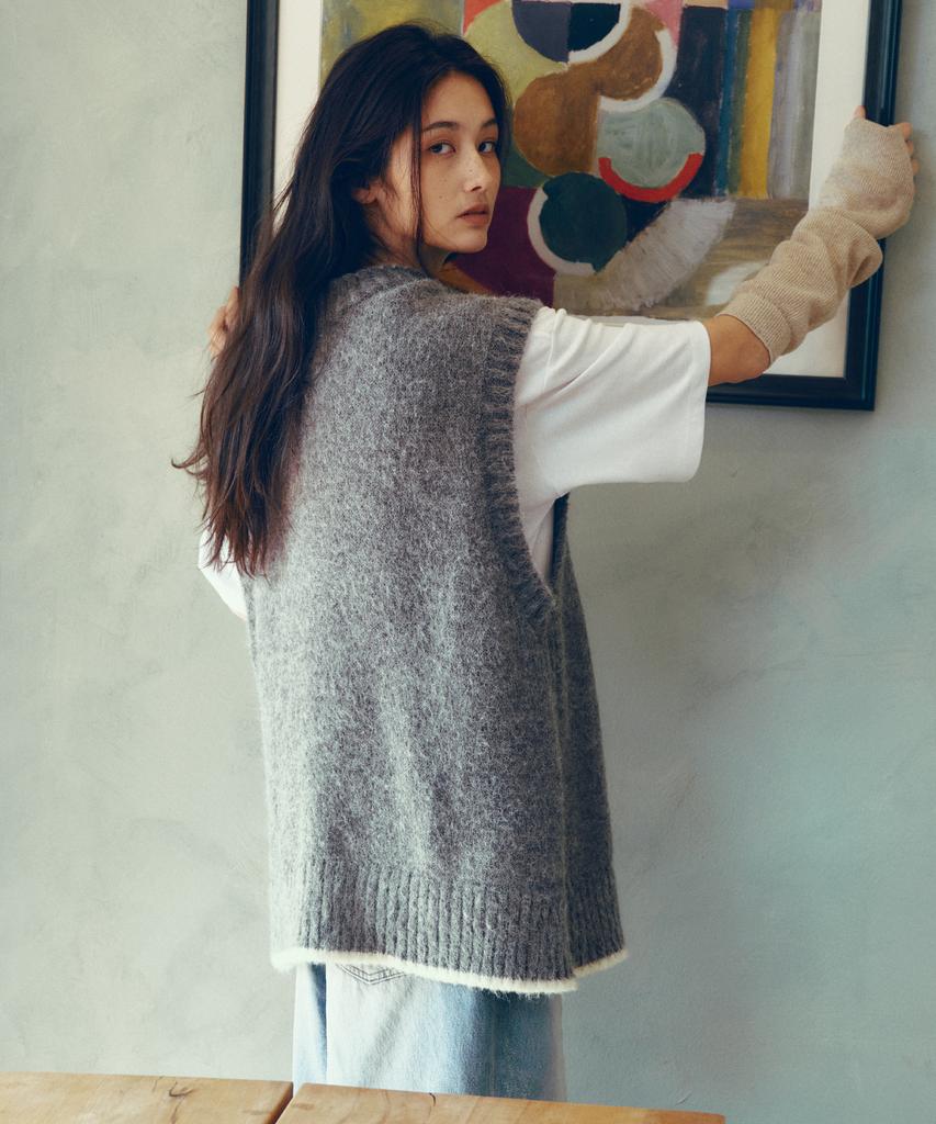 CITTA Alpaca Wool Knit Vest_Ctk247(Grey)