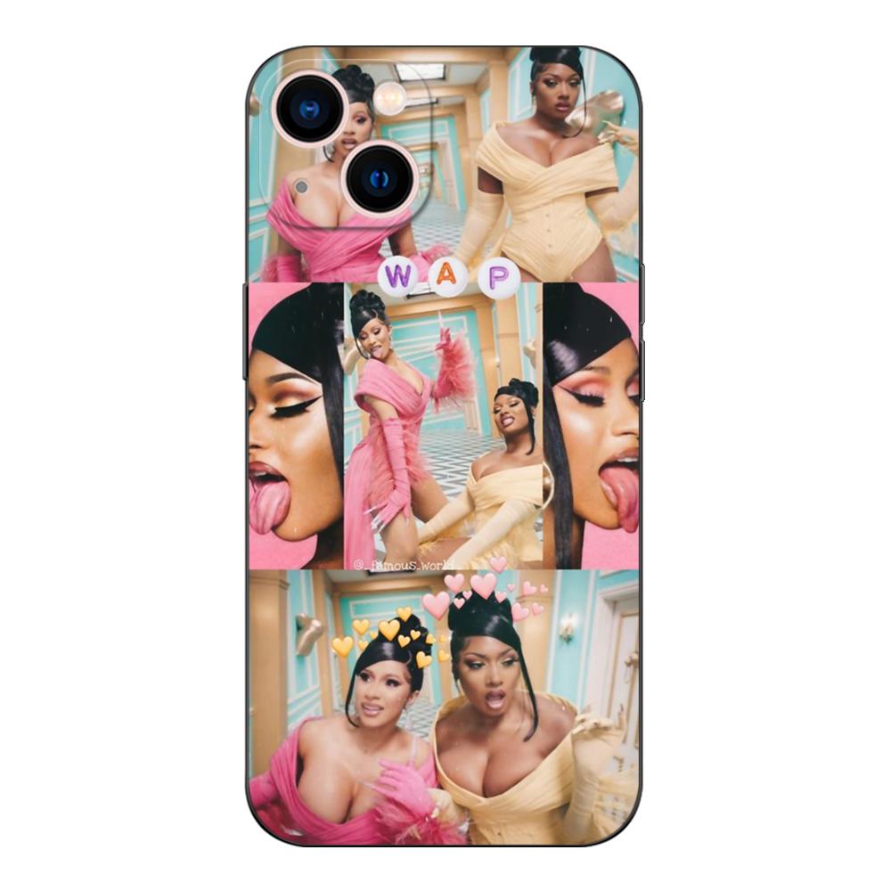 Black Tpu Case For OPPO Reno 6 5 3 4 4Z 4F SE 5F 5Z PRO PLUS Lite 6 6z  4G 5G Cardi-B