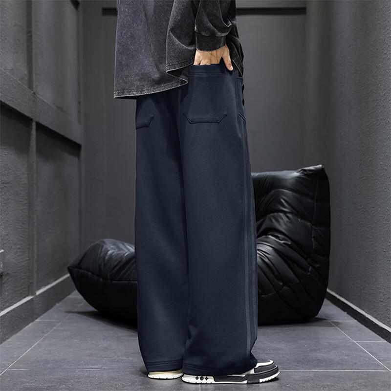 Men's American Street Style Loose Drawstring Straight Leg Sweatpants
