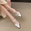 Fashion 2025  Woman Elegant Summer French Square Toe  Mary Janes Cute Casual Flats Female Retro Shoes Low Heeled Soft Soled Flat Shoes