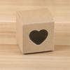50pcs Square Kraft  Paper  Box Transparent Heart-shaped Window Romantic European Style Sturdy Abrasion Resistant Candy Packaging Box