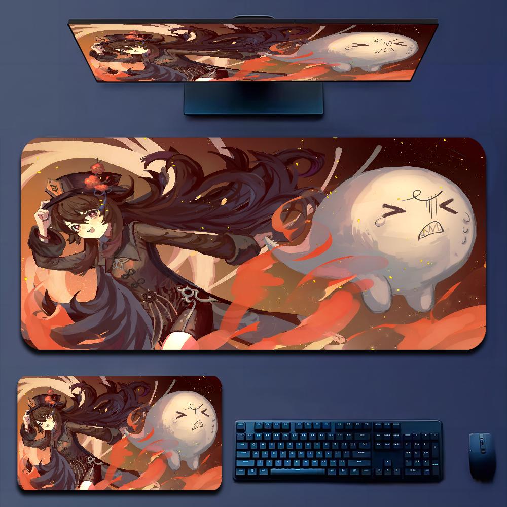 Genshin Impact Hu Tao Anime Mousepad Boy Pad Natural Rubber Gaming Mousepad Desk Mat Size For Gameing World Of Tanks CS GO Zelda