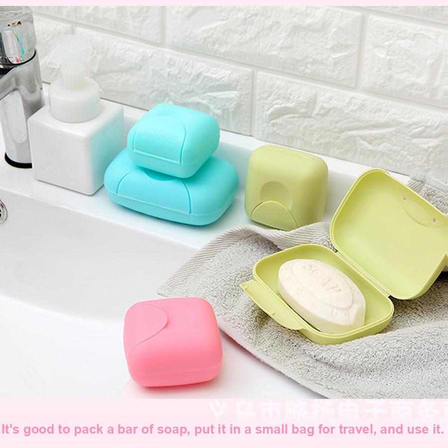 Portable Travel Soap Box with Lid, Large Size Plastic Soap Case for Travel