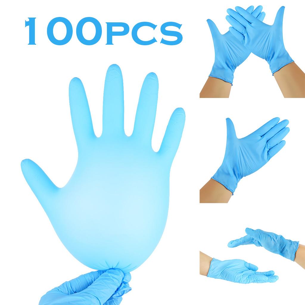 Buy 100pc Blue Disposable Latex Gloves Dishwashing Kitchen Work Rubber