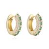 18K Gold Plated Zircon Hoop Earrings for Women Micro Paved Cubic Zirconia Huggie Earrings Elegant Brass Hoop Earrings